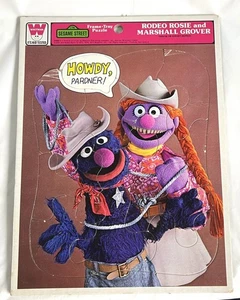 Vintage Sesame Street Frame Tray Puzzle 12 Piece Grover Rosie 1977 Whitman - Picture 1 of 7