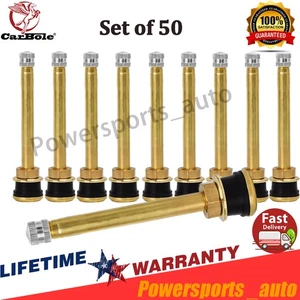 TR572 4inch Brass Tire Cap Valve Stems Wheels Extension Rod Straight Bore 50pcs - Picture 1 of 13