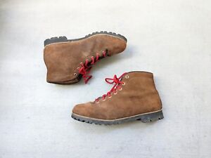 Vintage Pivetta Hiking Boots Mens 10.5 A Narrow Beige Suede Lace Up Vibram Italy