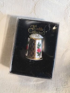 THIMBLE made in England...Design looks like an English Garden...gold trim - Picture 1 of 4