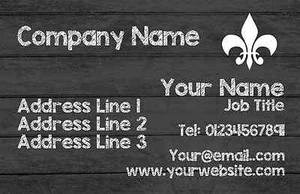 Grey Wood Personalised Business Cards - Picture 1 of 1