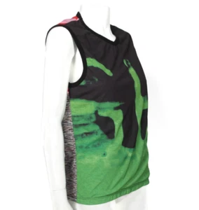 Vtg Custo Barcelona Y2K Graffiti Black Green Pink Sleeveless Tee Top sz 3 /873 - Picture 1 of 5