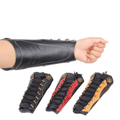 Archery Arm Guards Leather Adjustable Forearm Guard Protective Gear Hunting - Image 1 of 4