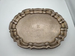 Vintage Silver Serving Tray With Legs, Silver Plated-Floral Pattern-14 X 11 - Picture 1 of 12