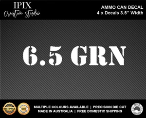 4 X AMMO CAN DECALS 6.5 GRN - 3.5" WIDTH - Picture 1 of 2