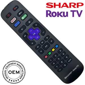 Control remoto de TV genuino Sharp ROKU con botones Freeview, Netflix, Prime Video - Imagen 1 de 7