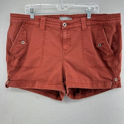 Torrid Twill Cargo Utility Cuff Shorts Stretch Pockets Bronze Fire Red SZ 22 41" - Image 1 of 4