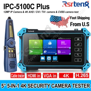 Rsrteng 4K CCTV Camera Tester Monitor CVI TVI AHD Cable tracer IPC-5100C Plus - Bild 1 von 12