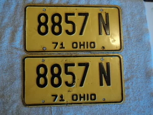 PAIR 1971 OHIO License Plates 8857 N OH - Picture 1 of 1