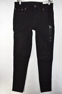 New American Eagle Patched Slim AirFlex + Distressed Black Jeans Mens Size 30x36 - Picture 1 of 12