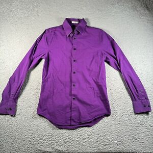 Express 1MX Dress Shirt Mens Small Purple Button Up Long Sleeve Classic Casual