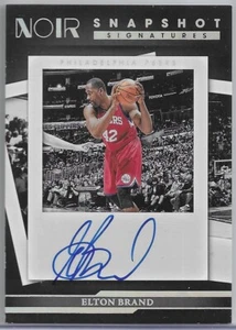 2022-23 Panini Noir Elton Brand Snapshot Signatures 03/99 Philadelphia 76ers #22 - Picture 1 of 4
