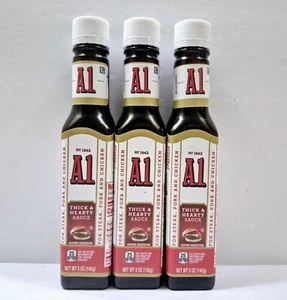 Lot Of 3 Bottles - A1 Thick & Hearty Steak Sauce 5 oz. Each - Picture 1 of 2