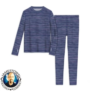 New Athletic Works Girls Youth Performance Thermal Underwear Set Navy XS (4-5) - Picture 1 of 1