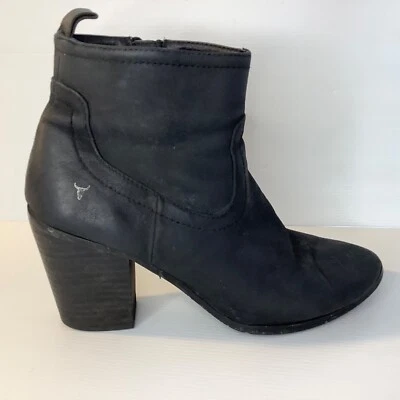 Windsor Smith Mujer Botines Talla 7 Botín Tacones Cubanos Negro Gamuza Dakotta Foto 1 de 4