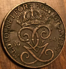 1914 SWEDEN 2 ORE COIN