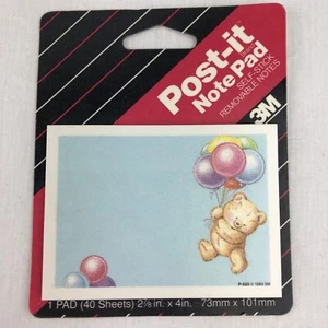 Post-It Note Pads Teddy Bear Rainbow Colored Balloons NOS 1990 Vintage - Picture 1 of 4