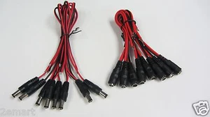 16 piezas12 V CC Power Pigtail macho hembra 2,1 mm Cable Enchufe Cable CCTV Cámara de seguridad - Imagen 1 de 1