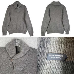 Polo Ralph Lauren ? Sweater Mens Medium Wool Cashmere Gray Shawl Collar Pullover - Picture 1 of 10