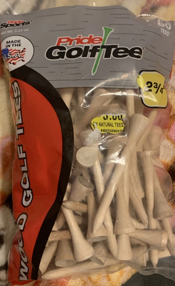 Pride Golf Tees 2 3/4" Natural 90 Count