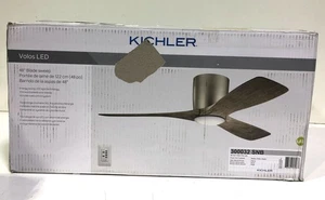 KICHLER Volos 48 in. Integrated LED Indoor Satin Natural Bronze Ceiling Fan - Picture 1 of 4