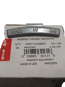 Series Coated Steel 2.25 Oz Wheel Weights, 25 / BOX, Red label - Picture 1 of 2