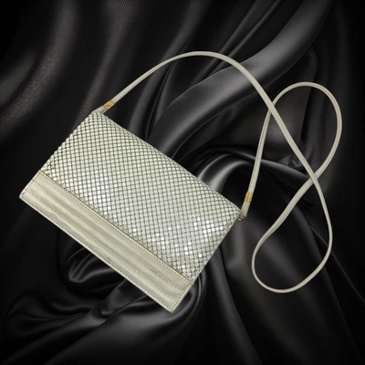 Bolso bandolera convertible de malla metálica cruda Whiting & Davis de colección Foto 1 de 4