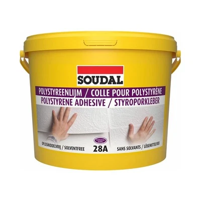 Soudal 28A Styroporkleber für weiche/harte Styroporplatten Wand + Boden 5Kg Weiß - Bild 1 von 2