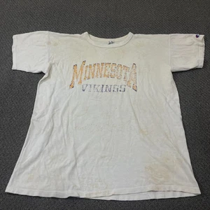 SUPER FLECKIG UND GETRAGEN Vintage Minnesota Vikings NFL Football Shirt Champion XL - Bild 1 von 14