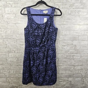 Nuevo con etiquetas Vestido Taylor Loft Para Mujer Línea A Sin Mangas Talla 4 Periwinkle Negro Terciopelo - Imagen 1 de 5