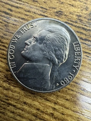 1980 P Jefferson Nickel- 5C uncirculated  - Image 1 of 2
