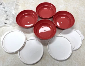 JUEGO DE 4 CUENCOS TUPPERWARE CON TAPAS # 866-7 - COLOR ROSA - Imagen 1 de 16