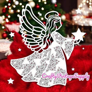Xl christmas angel stars metal craft stencil die cut  cutting dies - Picture 1 of 2