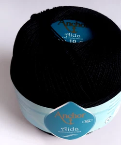 Anchor Aida Crochet Thread 50g Black Size 10 - Picture 1 of 1