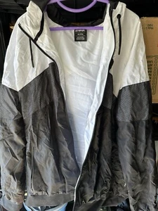CSG Windbreaker Jacke Herren Gr. 3XL weiß schwarz Kapuze belüftet langarm - Bild 1 von 5