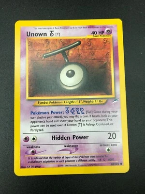 Unown T 88/105 Common Neo Destiny Unlimited Pokemon NM 2002 Vintage WOTC - Image 1 of 3