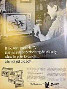 1967 Magazine Advertisement Zenith Portable TVs - Picture 1 of 2