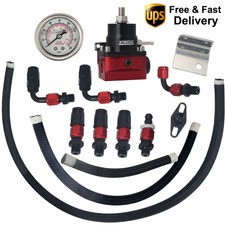 Universal Adjustable AN6 Fitting Fuel Pressure Regulator Kit End 100Psi Gauge