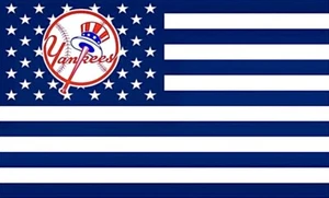 (2) New York Yankees Stars & Stripes US Flag Design VINYL STICKERS 5x3 Decals - Picture 1 of 1
