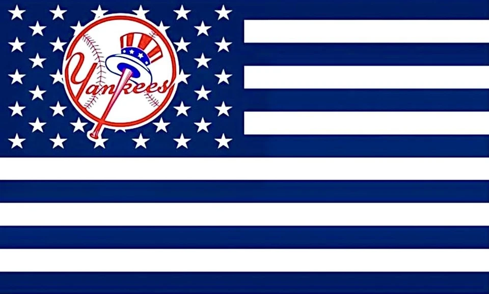 (2) New York Yankees Stars & Stripes US Flag Design VINYL STICKERS 5x3 Decals - Image 1 of 1