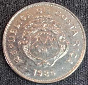 Moneda Costa Rica 1984 1 Colón Acero Inoxidable - Imagen 1 de 2