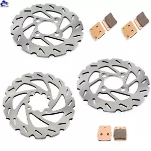 Front Rear Brake Rotor Pads For Yamaha Wolverine YFM 350 95 96 97 98 99 00 01-05 - Picture 1 of 11