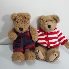 Boyds Bears Collection Lot of 2 Plush 11 Inches Stuffed Animal Outfits Toys Vtg