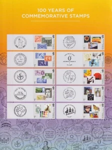 GREAT BRITAIN 100 YEARS OF COMMEMORATIVE STAMPS  COLLECTORS SHEET MNH - Picture 1 of 1
