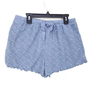 Pyjama Schlafshorts ultraweiche Damen mittelblau leichte fließende heiße Hose - Bild 1 von 6