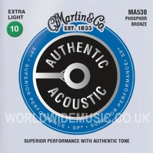 Martin MA530 Acoustic Guitar Strings Phosphor Bronze Extra Light Gauge 010 - 047 - Picture 1 of 3