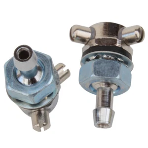 Brass Chrome Windscreen Washer Nozzle 8mm Hole 5mm Hose Pair Twin Spray Bolt On - Picture 1 of 8