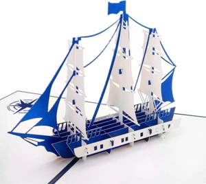 2-Pack Sailing Boat Pop up Cards Greeting Cards for Men and Boys Congratulation - Picture 1 of 12