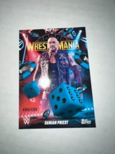 2025 Topps WWE World Wrestlemania 41 Exclusive Blue Damian Priest 494/499 /499 - Picture 1 of 1