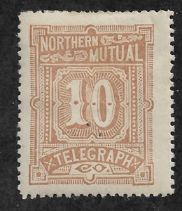US # 11T2 (1883) 10 - Mint, Hinged - XF - Northern Mutual Telegraph Co - Picture 1 of 2